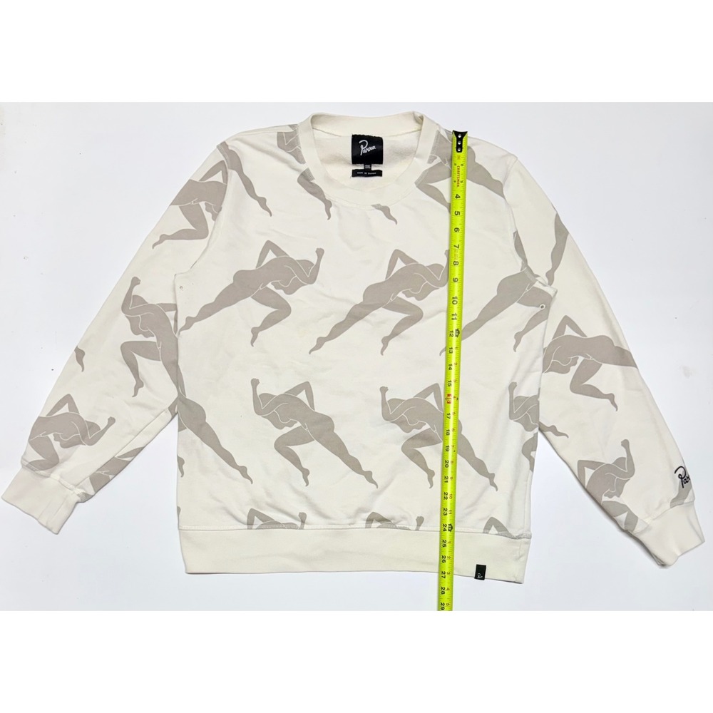 By Parra All Over Print Figures Crewneck Sweatshirt Off White Mens XXL